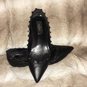 Valentino Rockstud Leather Ballet Flat